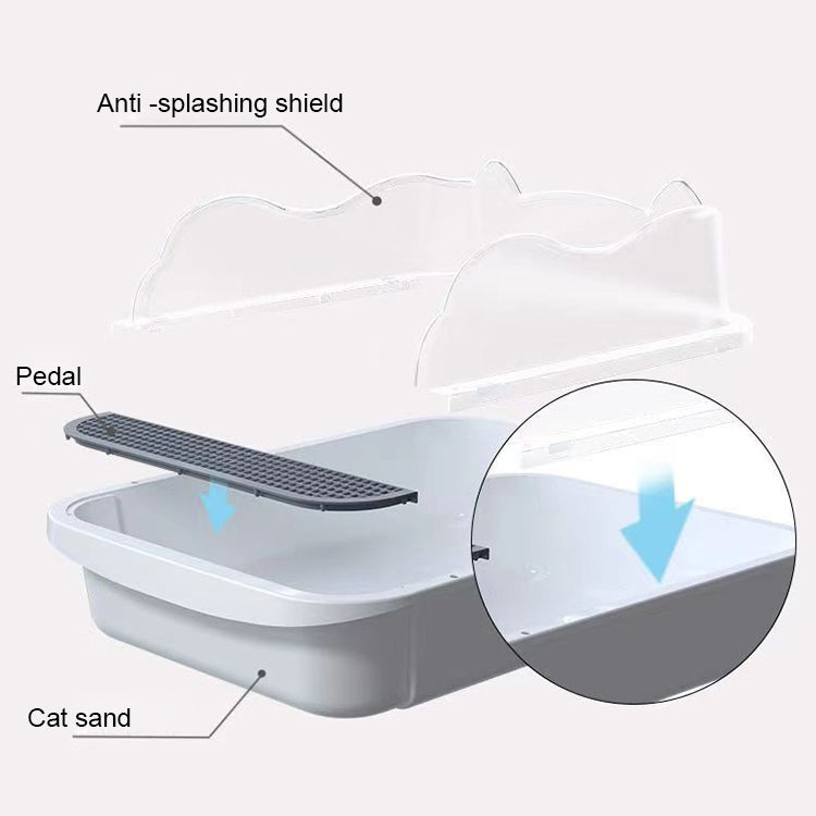Semi-closed Cat-ear Baffle Cat Litter Basin Deodorization Cat Toilet, Size:Small Size(Random Color)
